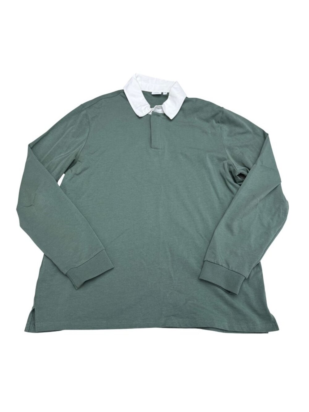 Onia Rugby Style Men's Long Sleeve Collar Shirt 100% Cotton Sage Green, Size L